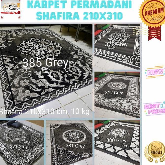 PERMADANI SHAFIRA 210X310 KARPET JUMBO GREY ABU ABU MOTIF KLASIK BESAR FYP