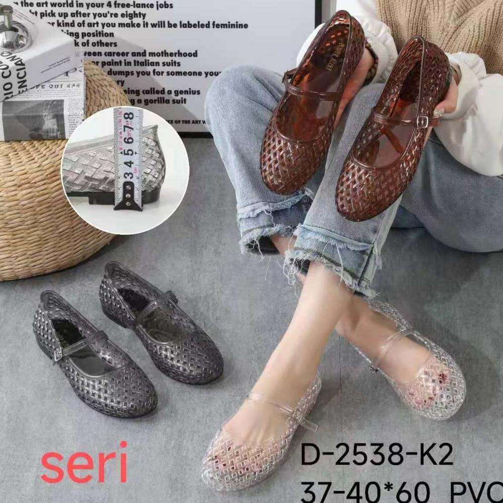 Sepatu Wanita Terbaru/ Sepatu Flat Shoes Jelly Alina 2538 K2/Sepatu Balet Karet Kekinian