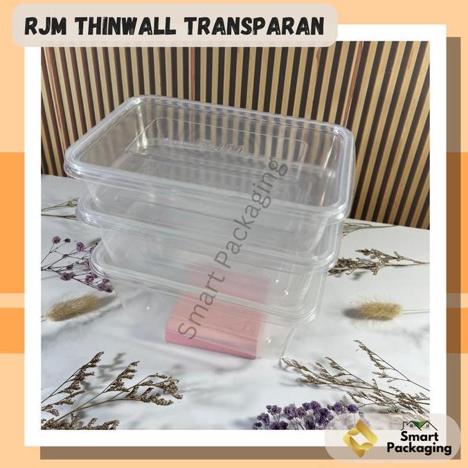 Topatop567 - [Isi 25 Pcs] Rjm Thinwall Food Container Trans 500Ml 750Ml 1000Ml / Tempat Makan Plasti