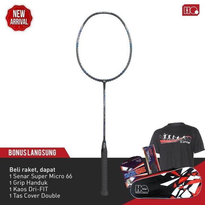 Hi-Qua Raket Badminton Bulutangkis Super Light 32Lbs Free Tas, Senar, Grip & Kaos