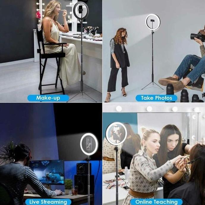 ROBI.SHOP - RING LIGHT TRIPOD SELFIE LED HOLDER TRIPOD 2.1M LAMPU RINGLIGHT COCOK UNTUK LIVE STREMER