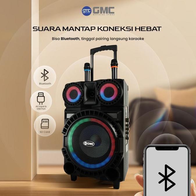 JIWAMADA611 - GMC SPEAKER 897W SPEAKER KARAOKE BLUETOOTH 10 175W USB SD AV IN BASS POWERFULL UNTUK P