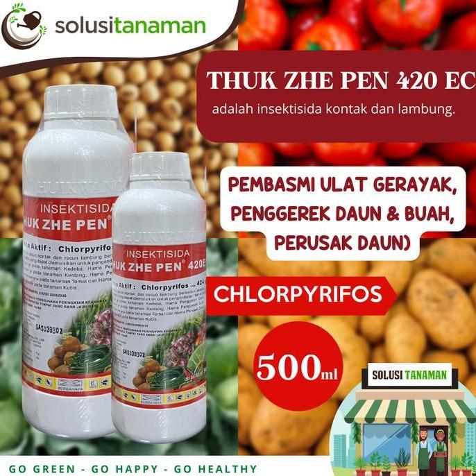 TERBARU - Pestisida Thuk Zhe Pen@500ml Obat Insektisida Pembasmi Hama Ulat Kebun