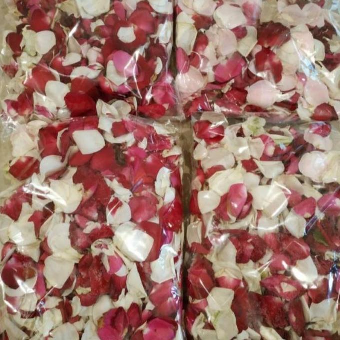 bunga mawar tabur merah dan putih asli