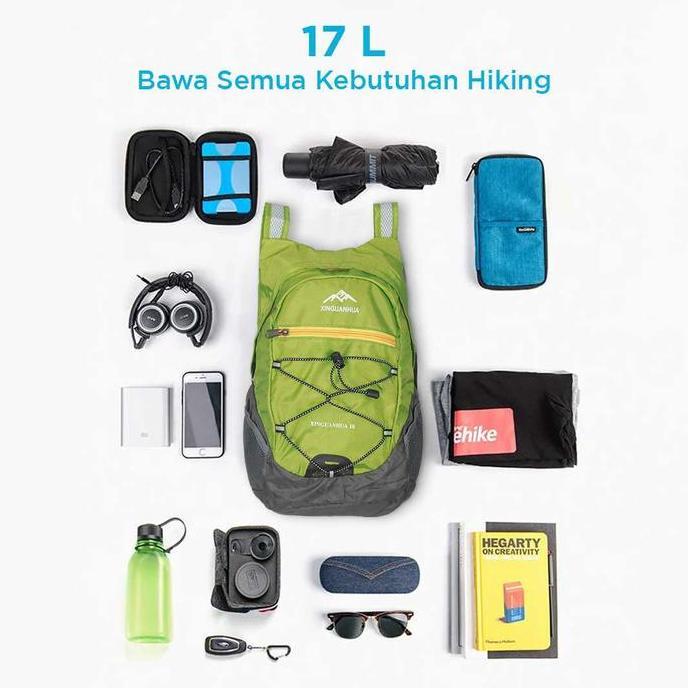 NEW TAS GUNUNG RANSEL LIPAT TRAVEL BACKPACK WATERPROOF 17L ULTRALIGHT HIKING BAG DESAIN ERGONOMIS UN