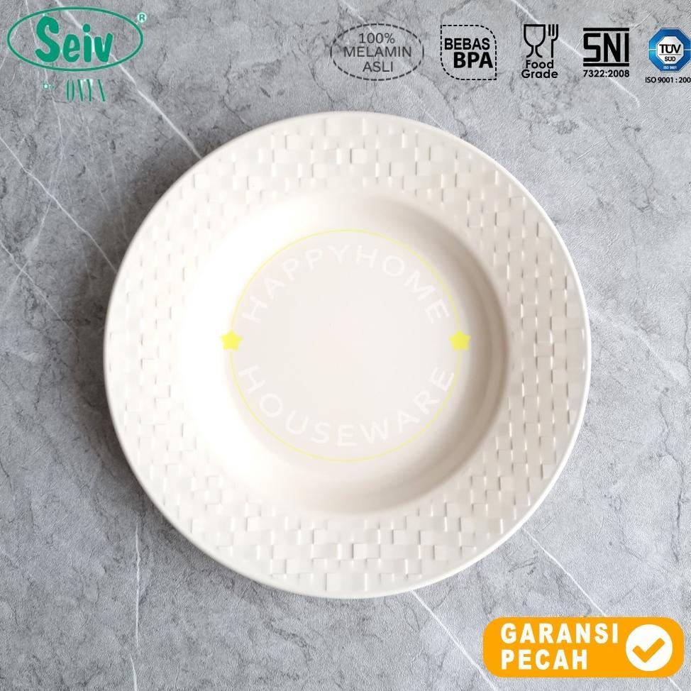 Seiv Dinner Plate Round 9In Ratana Series Melamin Piring Makan Piring Cekung Melamine 23Cm Kualitas 