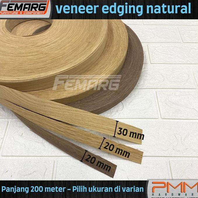 EDGING VENEER WHITE OAK ASLI 20 - 25mm X 200 MTR FEMARG VENEER LANGKA