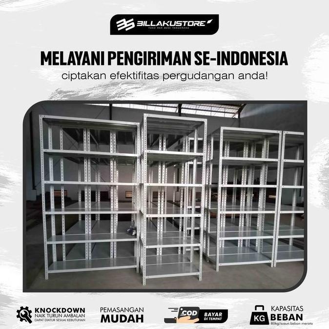 Edificio- Rak Besi Siku Lubang 100X40X200 Pengiriman Kurir Toko