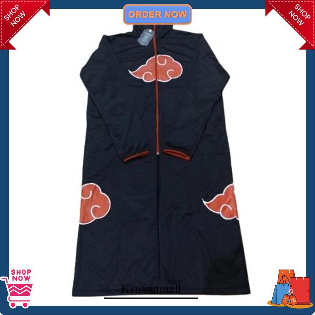 Jaket Jubah Anime Akatsuki Kerah Premium Distro Quality / Jaket Cosplay Anime Pria /Jaket Wibu Anime