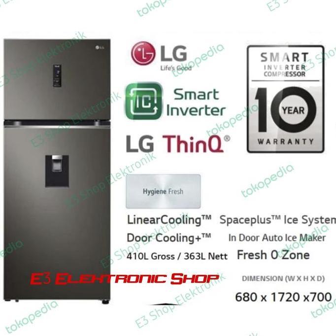 Kulkas LG GNF372PXAK Smart Inventer Water Dispenser Wifi GN F372 PXAK