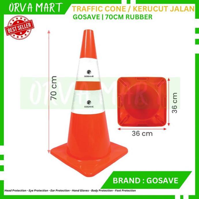 Murah Safety Traffic Cone 70 Cm / Kerucut Lalu Lintas Gosave