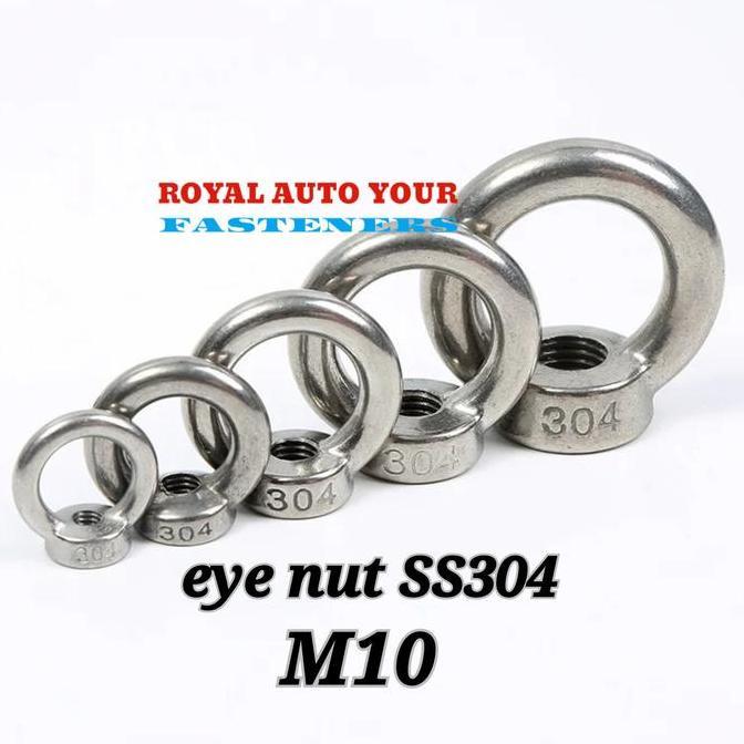 EYE NUT STAINLESS M10 MUR MATA GANTUNG SS304 / MUR BAUT CINCIN SUS304 TERMURAH