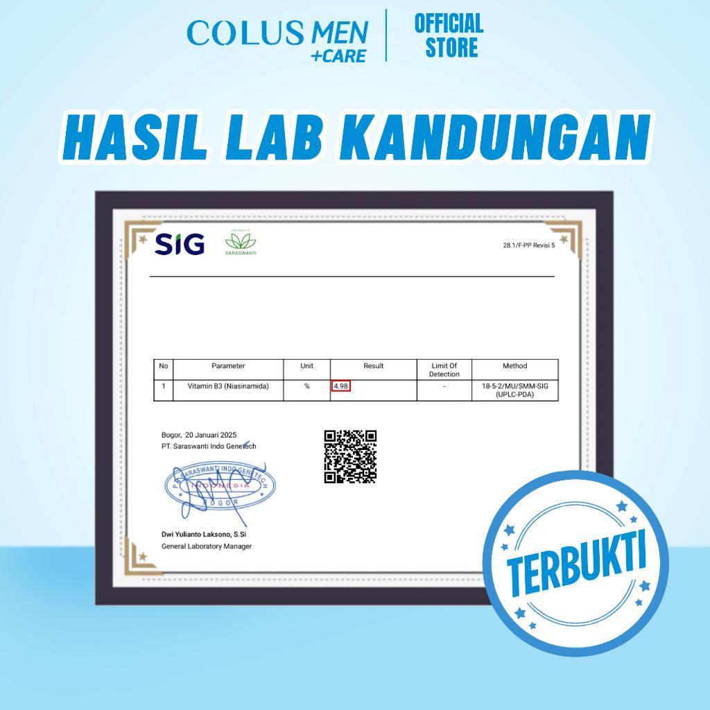 Colus Men Paket Skincare Bebas Flex Hitam | Skincare Pria Niacinamide 5% | Sabun Muka Pria | Pemutih