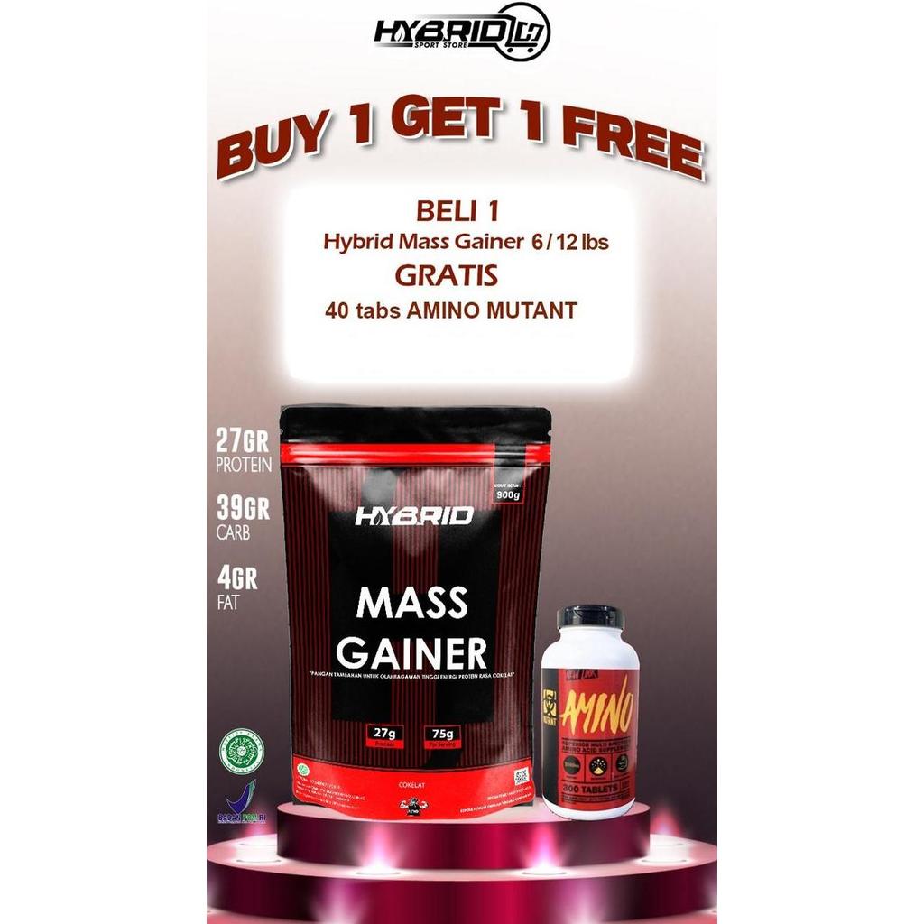 Promo Hybrid Mass Gainer X Mutant Amino (Paket Bulking Weight Gain)