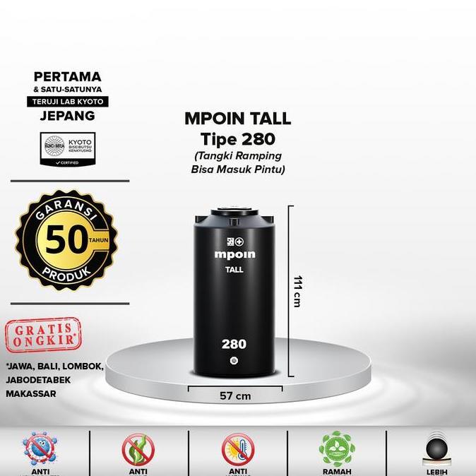 New Tangki Air MPOIN PLUS 280 Tall Toren Tandon 280T