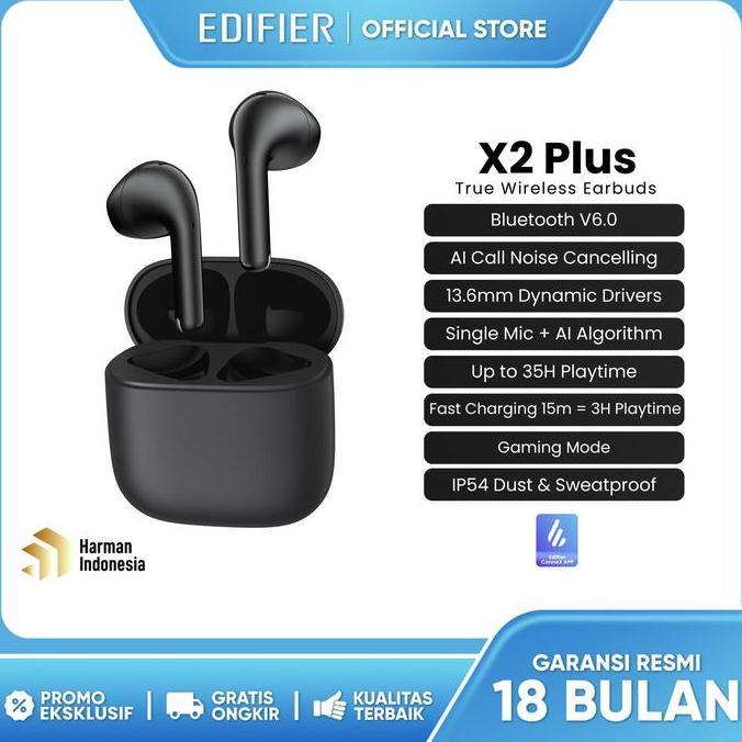 Grosir Edifier X2 Plus True Wireless Earbuds Tws Bluetooth V6.0 35Hrs Battery Life