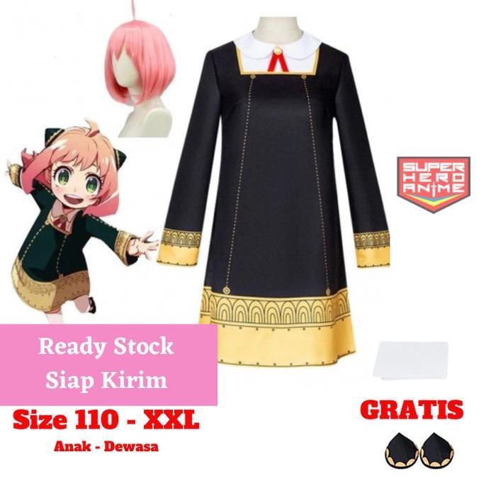 Kostum Anya Forger Spy X Family Anak Dewasa Cosplay Costume Anime Baju Perempuan Jepang Wig Diskon