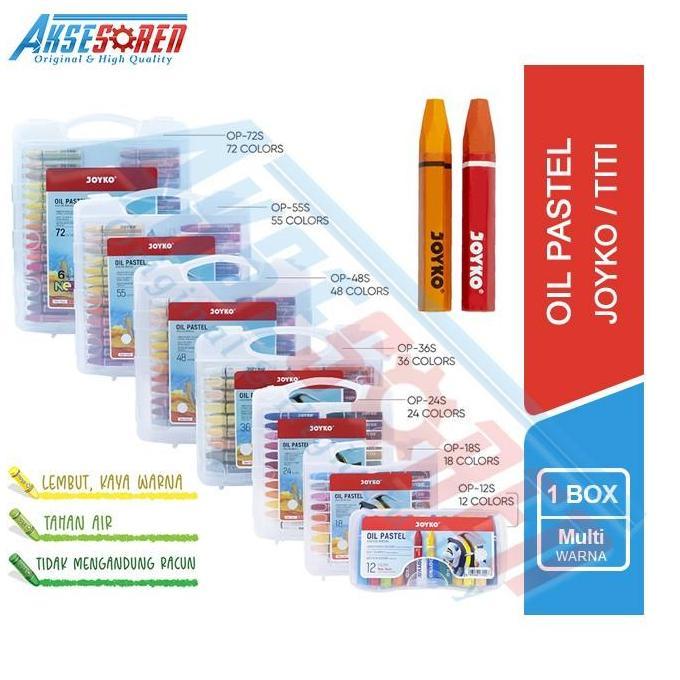 Crayon Lengkap 1 Set Titi Joyko [12 18 24 36 48 55 Warna] / Krayon