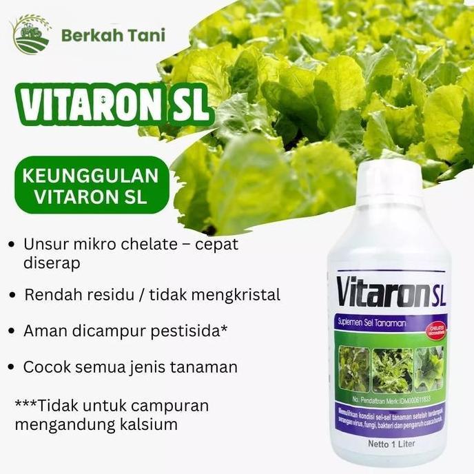 Vitaron SL 1 Liter Pupuk Mikro Chelate Anti Kuning Daun, Tingkatkan Klorofil & Imunitas (TERBAIK) (T