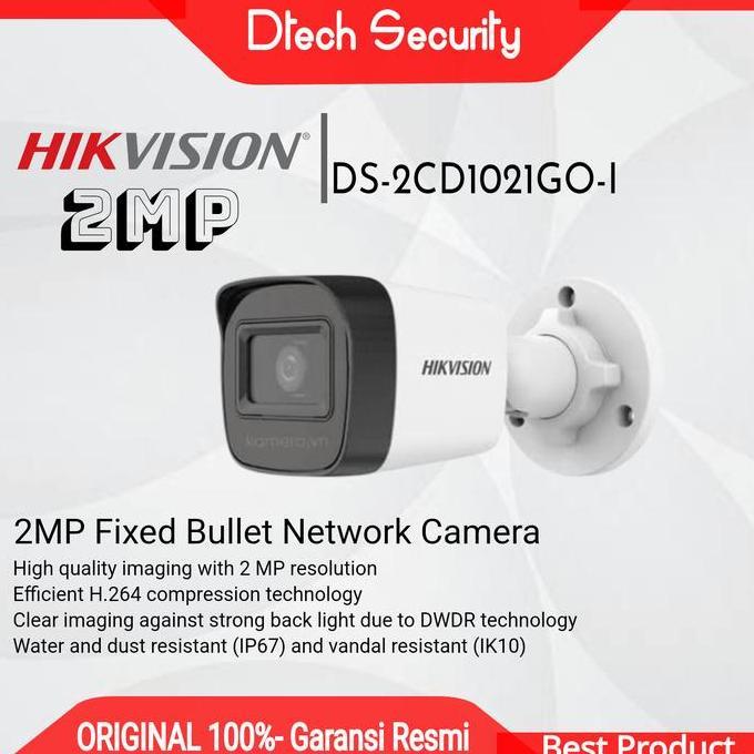 NEW CCTV OUTDOR IP CAMERA HIKVISION 2MP H265+ / HIKVISION DS-2CD1021GO-I