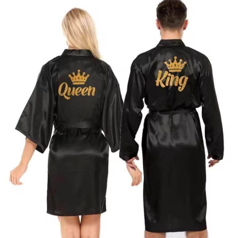 BESTPROMO Kimono Tidur Couple Satin Pria Wanita/Hampers Kimono Tidur