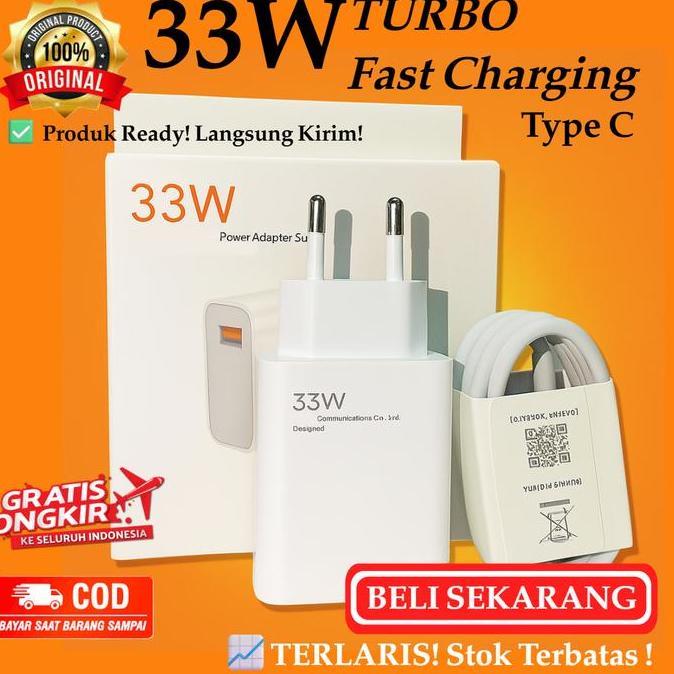CHARGER XIOMI NOTE 9 PRO 10S 11 12 4G TURBO FAST CHARGING 33W ORIGINAL CASAN CARGER CAS 33 WATT ORI 