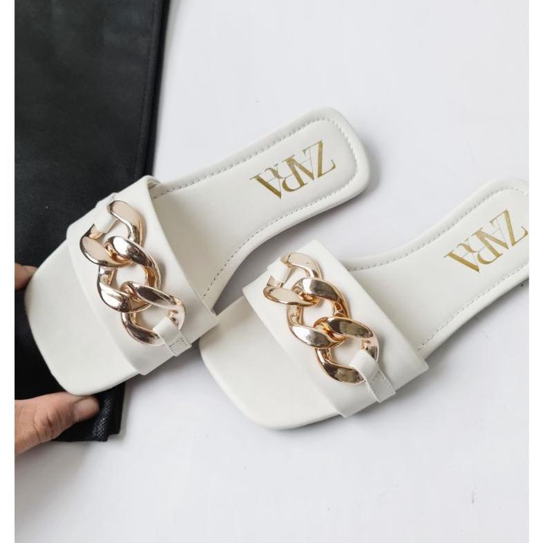 Sales Sandal Flat Zara Sandal Zara Teplek Sandal Zara Wanita Terbaru Motif Rantai