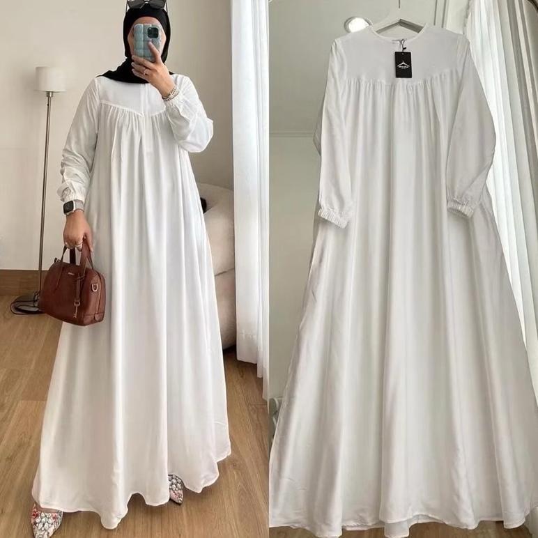 Premium Gamis Fuji Ld 120,130,140,140 Gamis Rayon Twil Polos Jumbo Oversize Panjang 4Xl,5Xl