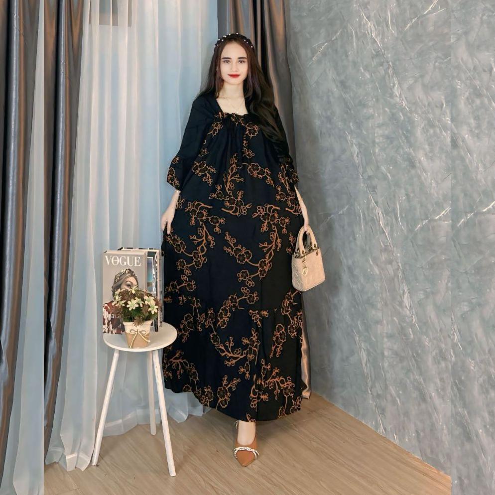 Berkualitas Dress Fuji Andin Daster Arab Jumbo Semata Kaki Motif Polos Daster Kekinian Terbaru