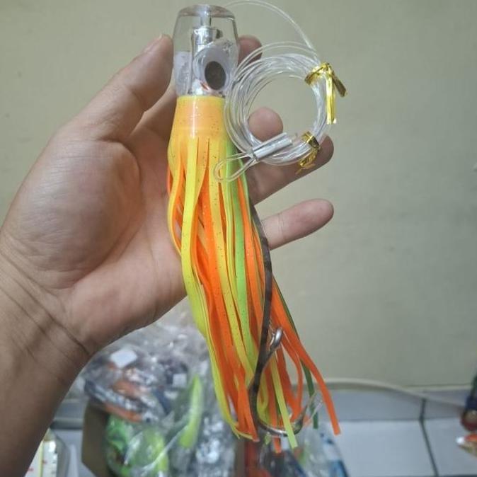 Aquasite Umpan Trolling Tuna 100 Gram 22 Cm Resin Silikon Dengan Leader Dan Big Hook Target Tenggiri