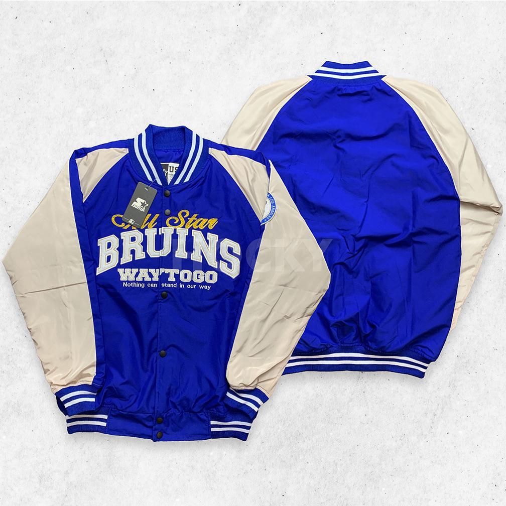PROMO HOCKY Jaket Basket UCLA BRUINS Varsity Bomber  Pria Wanita Warna Kombinasi Keren Terbaru Kekin