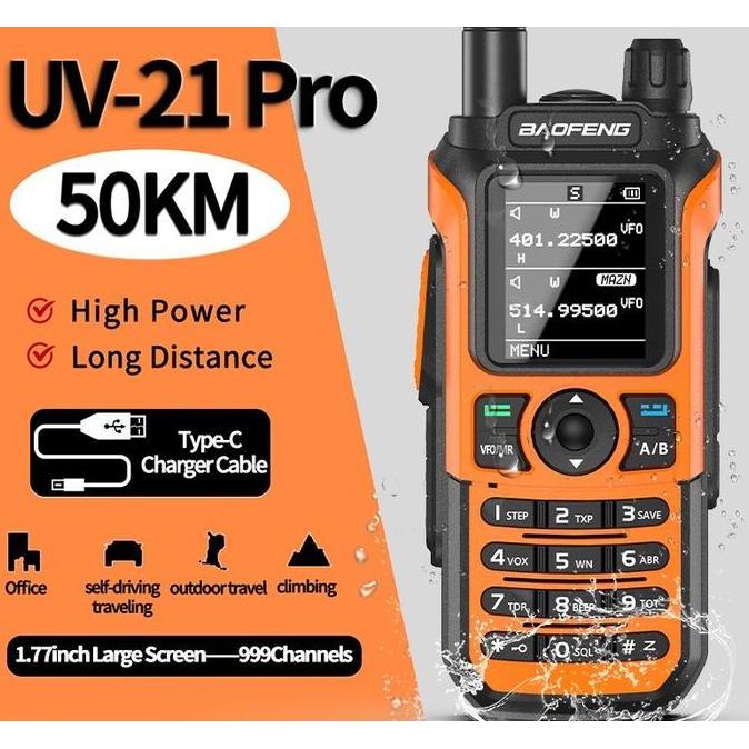 HT BF UV-21 Pro Walkie Talkie Dual Band FM Radio UHF VHF 10W 8800 maH
