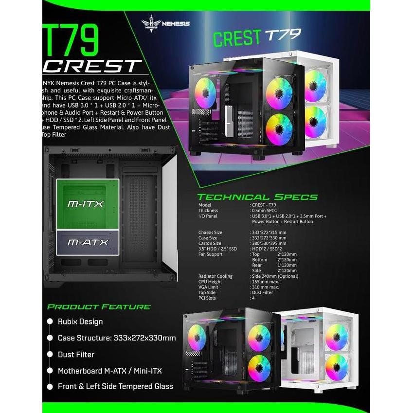 PC Case / Cassing PC Gaming NYK Nemesis CREST T79