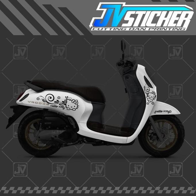 stiker keren variasi scoopy hello kitty tribal cutting sticker simple murah grafis Kendaraan Motor