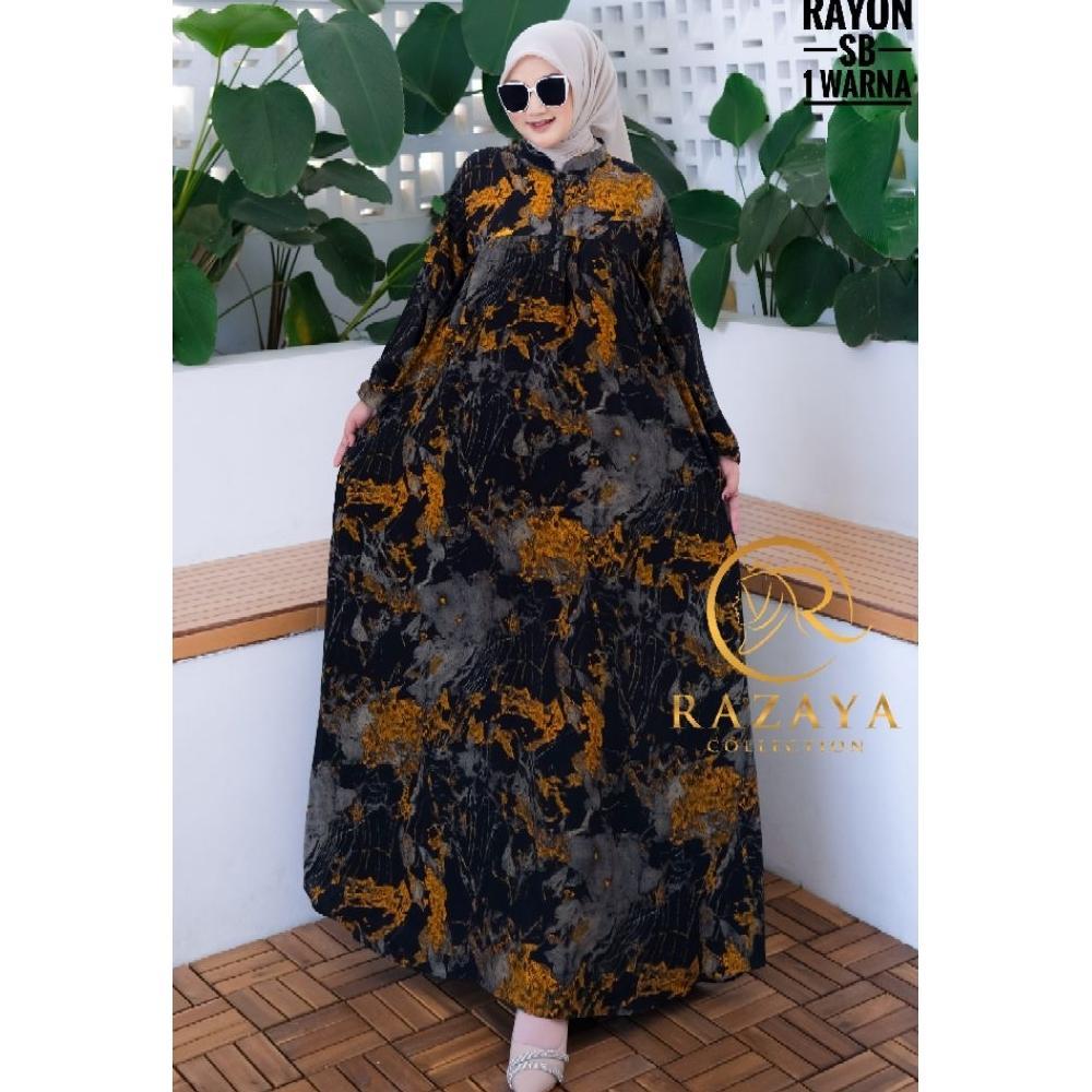 Unik Gamis Rayon Premium Busui Motif Abstrak - Razaya