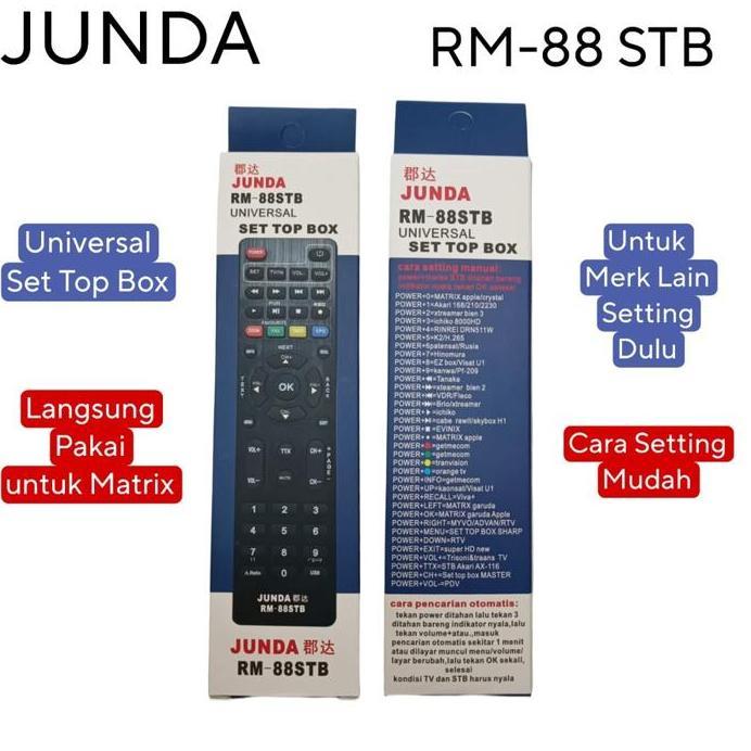 Remote Universal DVB T2 JUNDA RM-88 STB New bisa Pairing Remot TV