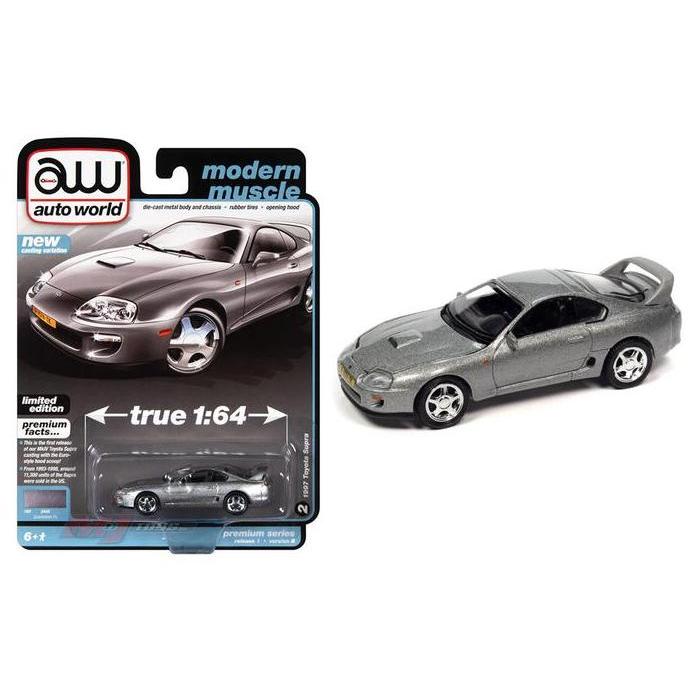 AWSP125-24-B Auto World 1993 Toyota Supra Silver Diecast Autoworld