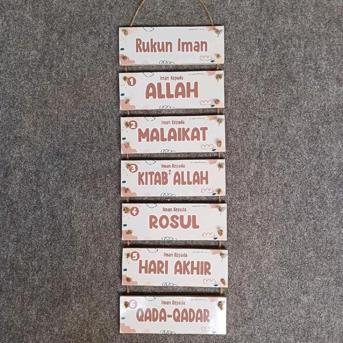 [Cod]Handmadeku-Dekorasi Gantung Aesthetic Hiasan Dinding Tulisan  Rukun Iman