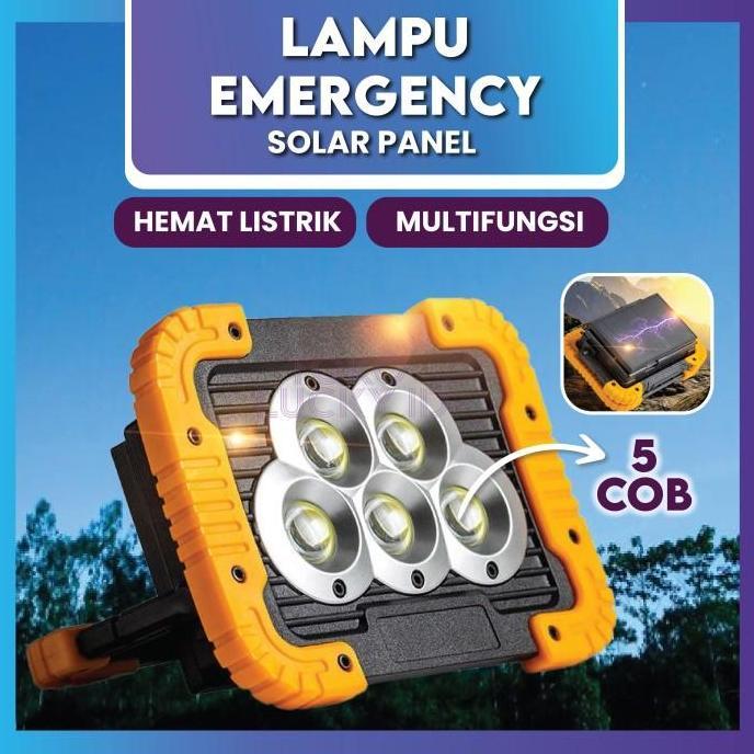 Lampu Solar LED Emergency Professional Lamp Stand 8400mAh 5 COB