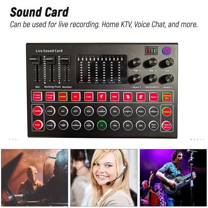 M9 Mixer USB Sound Card Live Broadcast Recording Special Effect