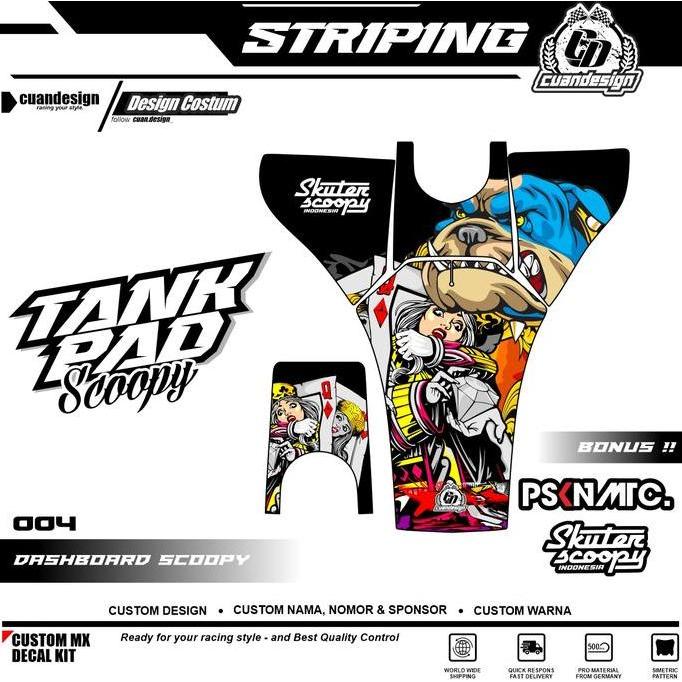 STIKER STRIPING PELINDUNG DASHBOARD / THANKPAD / DECKPAD MOTOR SCOOPY STICKER SCOOPY 2020 2021 2022