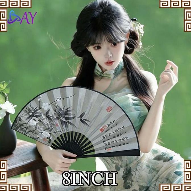 DF10 - 8 inch Kipas Lipat Cina Kipas Tangan Lipat kipas kain