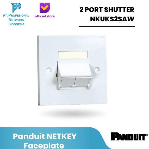 Panduit Netkey Faceplate 2 Port Shutter Nkuks2Saw