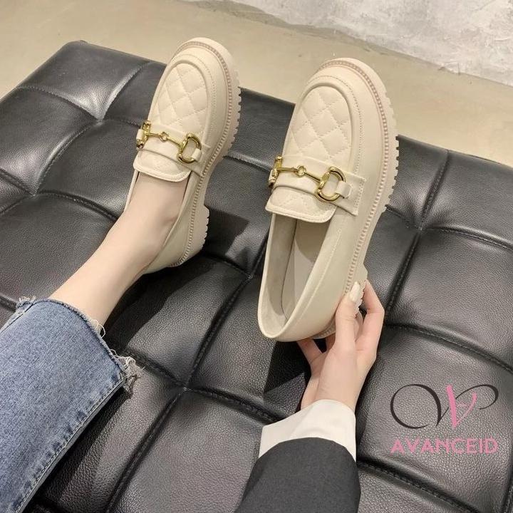 DISKON AVANCEID 1909 Loafers Sepatu Sneakers Wanita Kerja Docmart Hitam