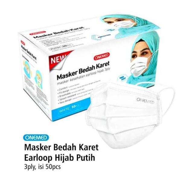 Masker Hijab Putih Masker Jilbab Putih Masker Medis Onemed