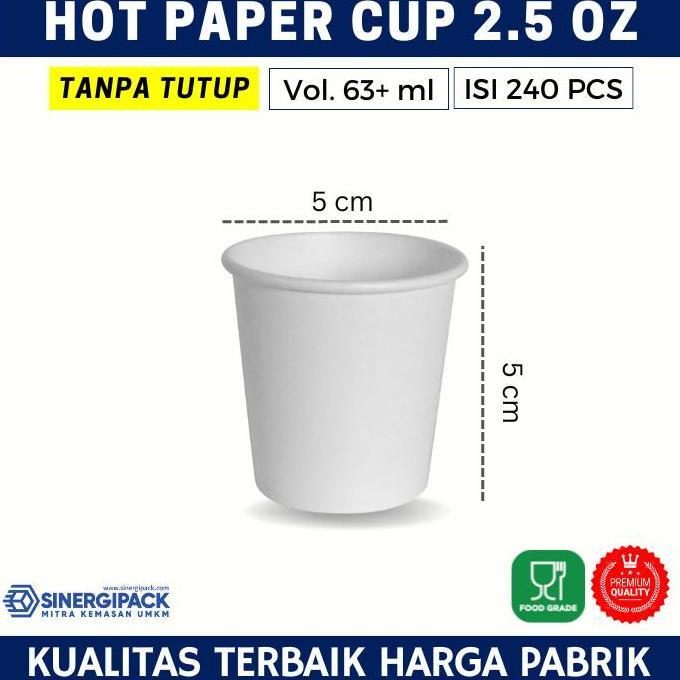 Paper cup 2.5 oz / 75ml - Gelas Kertas espresso, Cup Kopi Kertas kecil
