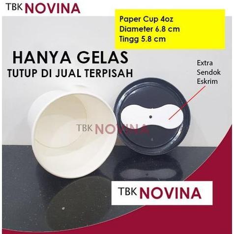 [50PCS] Paper Cup 4oz Tebal Gelas SAJA Per Pack Kertas Ice Cream Eskrim Es Krim 4 Oz Murah