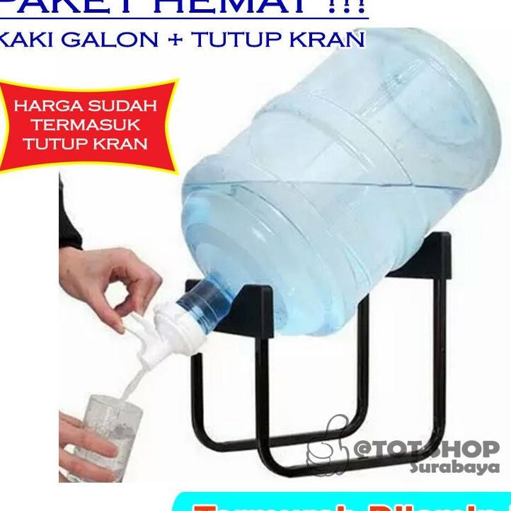 Rak Dudukan Galon Air Besi Dan Kran Tutup Galon Untuk Dimeja Model U Anti Ribet Keran