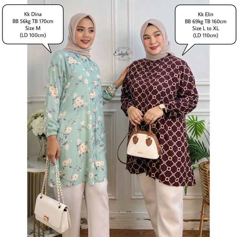 PROMO TERBARU ESHYLA TUNIK MOTIF WANITA TERBARU KATUN RAYON PREMIUM OVERSIZE JUMBO