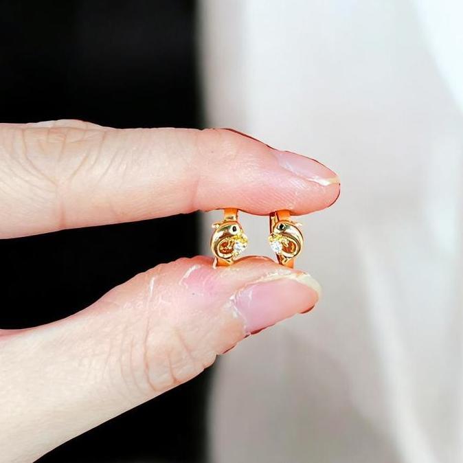 Anting Bulat Anak Motif Lumba Dolphin Look Gemas Trendy dan Cerah 2210 Earrings